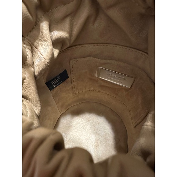 MICHAEL KORS COLLECTION Ischia Mini Leather and Fringe Bucket Bag Natural Peanut - Picture 7 of 14